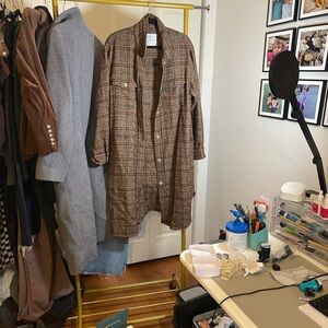 Frank & Eileen Gavin Brown/Orange Plaid  Coat